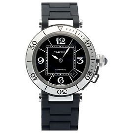 Cartier Orologio Pasha C-Timer da uomo in acciaio e gomma nero, automatico Nero