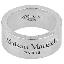Maison Martin Margiela Engraved Logo Silver Ring Silvery