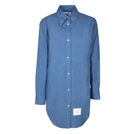Thom Browne RWB Gestreiftes Hemdblusenkleid Blau