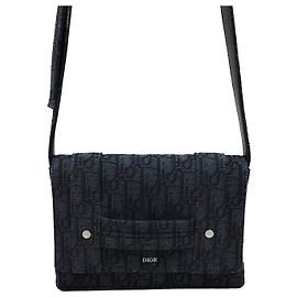 Dior Borsa a tracolla in jacquard CD Oblique Nero