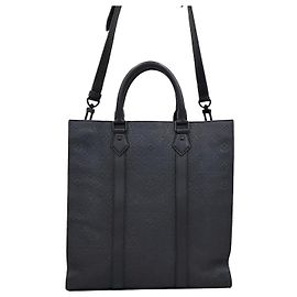 Louis Vuitton Sack Pla NV Toruyon Leder Tote Schultertasche Schwarz