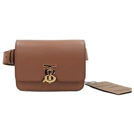 Burberry Bolsa de cintura em couro dourado TB Multicor