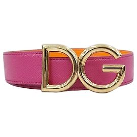 Dolce & Gabbana Cinto de couro com fivela de logotipo DG
Novo Prata
