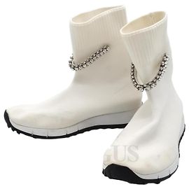 Jimmy Choo Crystal Socks Sneaker Weiß