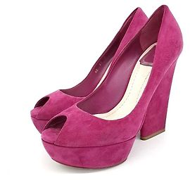 Christian Dior Suede Open-Toe Schuhe Pink