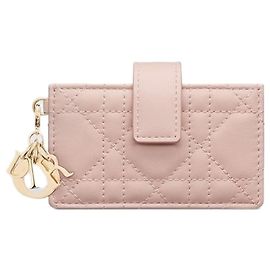 Dior Lady Jasmine Card Wallet Powder Pink Cannage Lambskin Pink