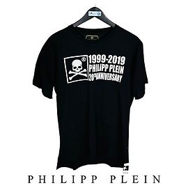 Philipp Plein Platinum Cut Round Kurzarm T-Shirt für Herren Schwarz