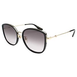 Gucci Black Flat Gold-Tone Sunglasses Black