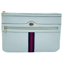 Gucci Pochette Ophidia à rayures blanches Blanc