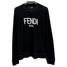 Fendi Sudadera de algodón terry con logo Plata
