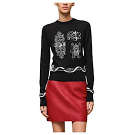 Hermès Langarmstrickpullover für Damen Noir Rot
