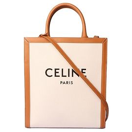 Céline Cabas vertical em lona Marrom