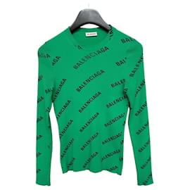 Balenciaga Multi-Logo-Strick Grün