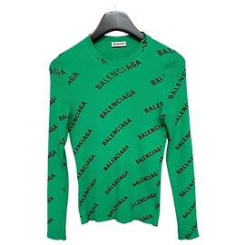 Balenciaga Maille à logos multiples Vert