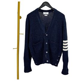 Thom Browne Shetland Stripe Cardigan Navy Blue
