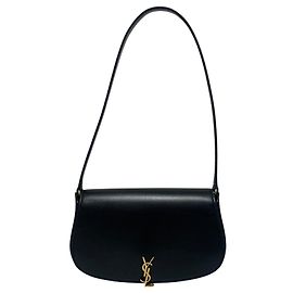 Saint Laurent Mini bolsa de ombro Voltaire meia lua preta Preto