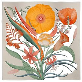 Hermès Écharpe Final Bouquet Multicolore