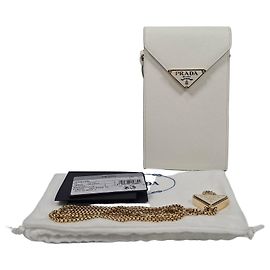 Prada Saffiano Leather Mini Bag Silvery