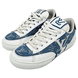 Louis Vuitton Charlie Denim Sneakers Silber