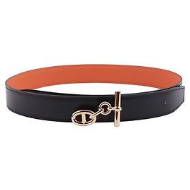 Hermès Men's Yachting Belt Buckle Reversible Double-Sided Leather Strap Multiple colors