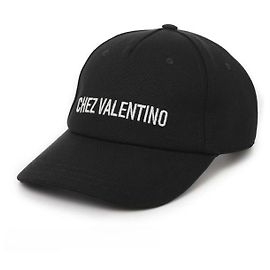 Valentino Gorra de béisbol de algodón bordada Negro