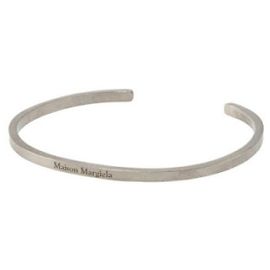 Maison Martin Margiela Logo Cuff Bracelet Silvery