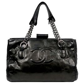 Chanel Bolsa de ombro com corrente Big CC preta Preto