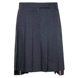 Thom Browne Falda plisada de algodón Azul