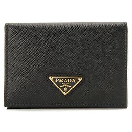 Prada Portefeuille Saffiano avec logo Triangle Noir