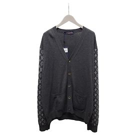 Louis Vuitton Monogram Mixed Grey Cashmere Cardigan Brown