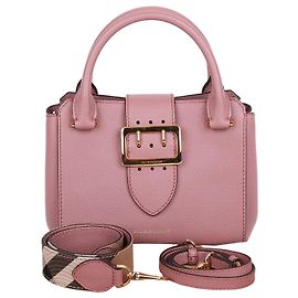 Burberry Grainy Pink Two Strap Shoulder Bag Pink
