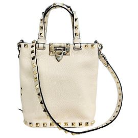 Valentino Mini borsa a tracolla Rockstud Bianco