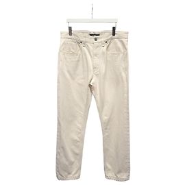Fendi Denimhose mit weiß-cremefarbenem Logo-Patch Weiß
