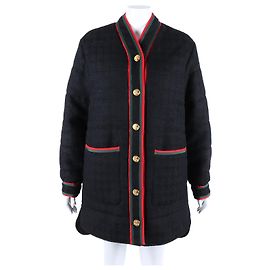 Gucci Gesteppte Tweed-Jacke Schwarz