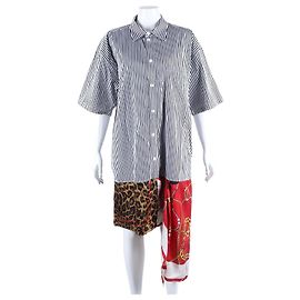 Balenciaga Abito camicia con bordi in seta Multicolore