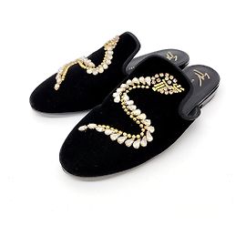 Giuseppe Zanotti Samt-Mules Schwarz