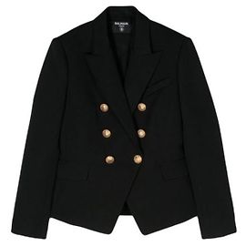Balmain Giacca di lana con doppio petto Nero