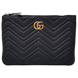 Gucci Marmont Leder Clutch Schwarz