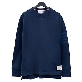 Thom Browne Oversized Langarm-T-Shirt aus mittelschwerem Jersey Schwarz