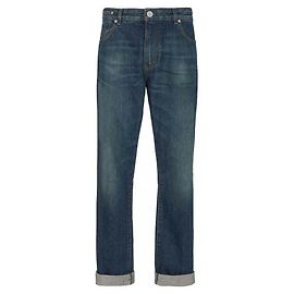 Balmain Jeans Bootcut Vintage Logo-Patch para hombre Azul Azul