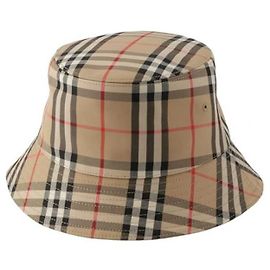 Burberry Check Cotton Blend Bucket Hat Brown
