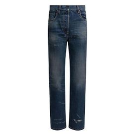 Prada Vaqueros de Denim Lavado de Corte Recto Azul