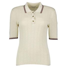 Moncler Baumwoll-Poloshirt mit Diamant-Logo-Muster Weiß