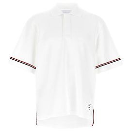 Thom Browne Rugby-Polo aus Baumwolle Weiß