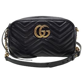 Gucci Petit sac caméra matelassé GG Marmont noir Noir