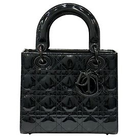 Dior Lady Patent Small All Black Black