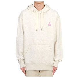 Isabel Marant Herren Fleece-Kapuzenpullover Weiß