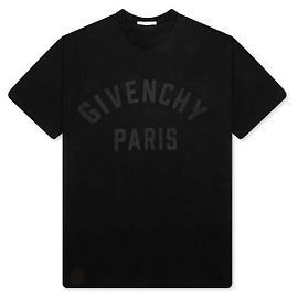 Givenchy Paris Patch Baumwoll-T-Shirt Schwarz