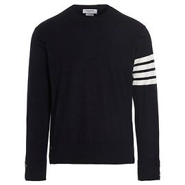 Thom Browne Fine Merino Wool Pullover Knit Blue