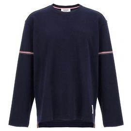 Thom Browne Langarm-Rugby-T-Shirt aus Baumwolle Blau